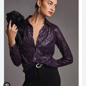 Anthropologie Sunday in Brooklyn Sequin Shirt